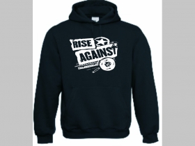 Rise Against čierna mikina s kapucou stiahnutelnou šnúrkami a klokankovým vreckom vpredu 